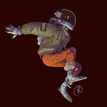 Art, Helmet, Human, Person, Bounce, Jump, Sci-Fi HD phone wallpaper