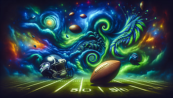 Seattle Seahawks Cosmic Toucown, Seattle Seahawks, football, cosmic, sports art, helmet HD wallpaper