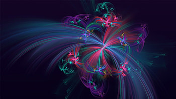 Abstract flowers, blue, black, purple, pink, abstract, flower, green, texture, luminos, fractal HD wallpaper