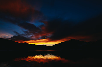 Nature, Sunset, Horizon, Lake, Romania HD wallpaper