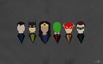 Justice League Characters Dressed Minimalism, justice-league, minimalism, artwork, art HD wallpaper