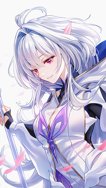 pink eyes, white hair, Anime, Fate/Grand Order HD phone wallpaper