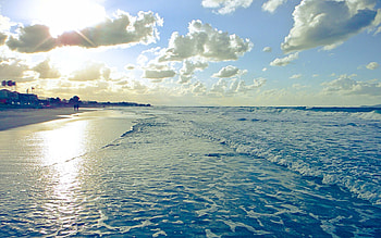 People, Nature, Sun, Clouds, Waves, Beach, Sand, Coast, Wet, Foam HD wallpaper