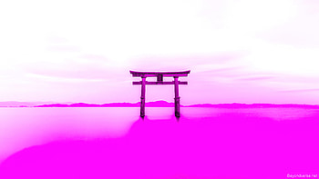 Shirahige Shrine Vaporwave, shirahige-shrine, vaporwave, artist, artwork, digital-art, minimalism, minimalist HD wallpaper