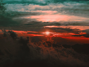 Nature, Sunset, Sky, Clouds, Dark, Shine, Light, Porous HD wallpaper
