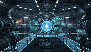Sci Fi, Engine Room, Hologram HD wallpaper