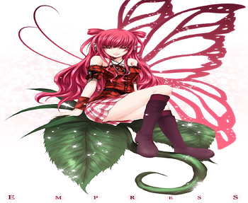 Butterfly Rose, sexy, red hair, beauty, anime girl, rose, beatmania, butterfly, ameto, cool, female HD wallpaper