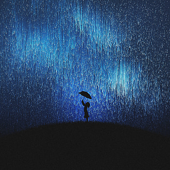 Art, Rain, Vector, Silhouette, Umbrella HD phone wallpaper