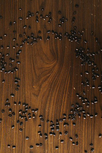 Food, Coffee, Wood, Wooden, Surface, Grains, Coffee Beans, Grain HD phone wallpaper