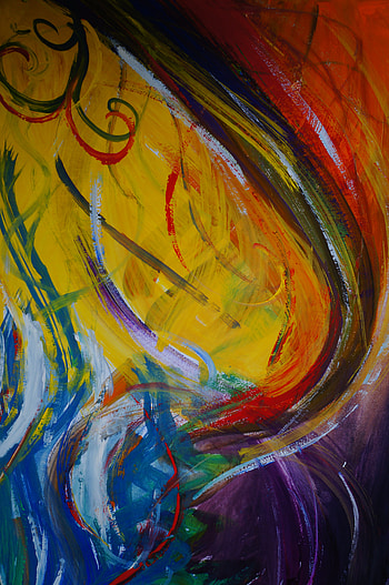 Abstract, Multicolored, Motley, Paint, Modern Art, Contemporary Art HD phone wallpaper