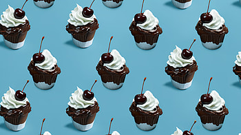 Illustration Pattern of Hot Fudge Sundae Ice Cream, ice cream, pattern, food, sundae HD wallpaper