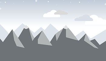 Minimal, clouds, mountains, digital art HD wallpaper