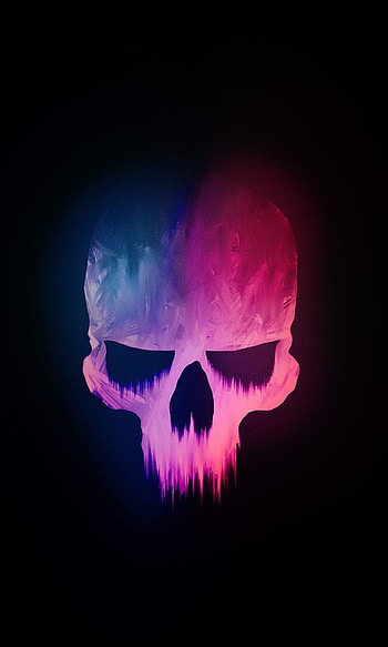 SK 14, pink, blue, death, dark, skull HD phone wallpaper