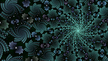 Blue Purple Black Fractal Funnel Glow Abstraction Abstract HD wallpaper