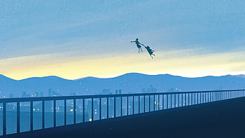 Lets Run Away, love, couple, anime, artist, artwork, digital-art, pixiv HD wallpaper