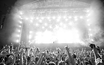 Rave Concert B-W Lights D-J Crowd HD wallpaper