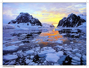 Sunsets in Ice mount, mount, antartica, sunset, ice HD wallpaper