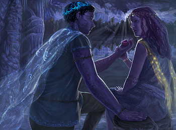 Hades and Pershepone, pershepone, greek mythology, hades, abstract, gods, fantasy, , underworld HD wallpaper