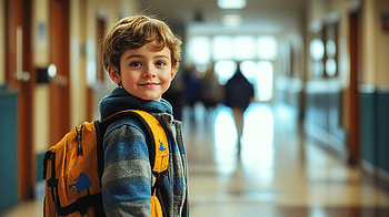 First Day Smile | Back-to-School | First Day, boy, backpack, Student HD wallpaper