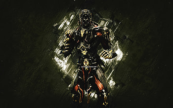 Atlas, Warframe, green stone background, Warframe characters, Atlas Warframe, Atlas skin, creative art HD wallpaper