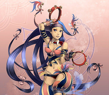Sourire, girl, joker, dance, tambourine HD wallpaper