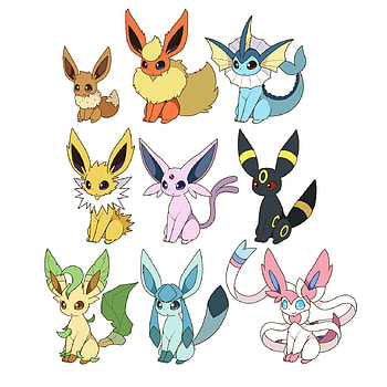 Eeveelutions Squad, eeveelutions_squad, pokemon, eeveelutionssquad, eevee, cute HD phone wallpaper