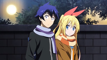 Is Our Date ..., night, blond hair, blonde, nice, couple, chitoge kirisaki, short hair, blonde hair, adorable, female, kirisaki chitoge, sweet, ribbon, dating, blue hair, girl, kawaii, anime girl, anime, pretty, chitoge, guy, lovely, cute, long hair, male, blond, scene, nisekoi, boy, chitoge kirasaki, anime couple, scarf HD wallpaper