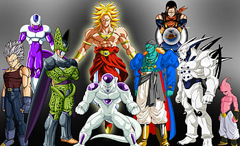 Dragon Ball Z Villians, cooler, frieza, dragon ball z, cell, omega shenron, goku, broly, vegeta, android 17 HD wallpaper
