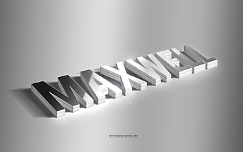 Maxwell, silver 3d art, gray background, with names, Maxwell name, Maxwell greeting card, 3d art, with Maxwell name HD wallpaper