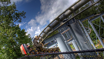 thrilling coaster, rail, car, fence, sky, coaster HD wallpaper
