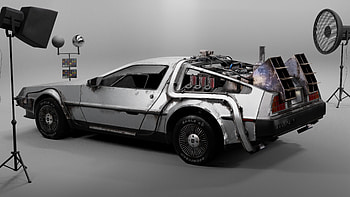 DeLorean DMC-12, Artstation design, Real-time version, Futuristic car HD wallpaper