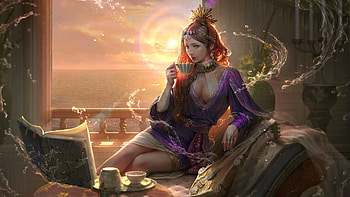 Time for Tea, musician, art, , beautiful, teatime, girl, woman, digital, fantasy, sun HD wallpaper