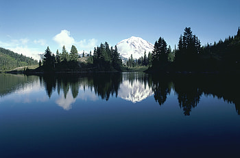 Nature, Rivers, Trees, Snow, Mountain, Vertex, Top, Reflection, Shadow, Ate HD wallpaper