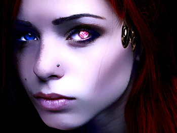 Cyborg, dark, woman, machine HD wallpaper