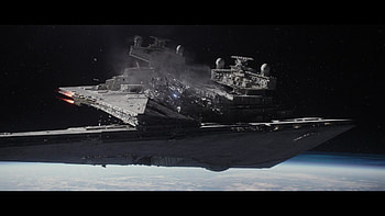 of a Star Destroyer destroying another Star Destroyer (Rogue One) HD wallpaper