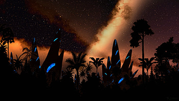 Alien Jungle. Dark World in Another Galaxy, nasa, galaxy, space, alien planet, dark , exoplanet, stars, Milky Way, extraterrestrial HD wallpaper