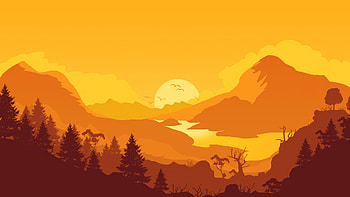 Firewatch Sunrise Minimal , firewatch, games, minimalism, minimalist, artist, artwork, digital-art, deviantart HD wallpaper