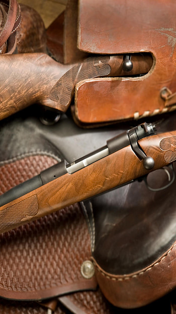 Dangerous game rifle, Unique weapon, Custom rifle, Military-grade leather HD phone wallpaper