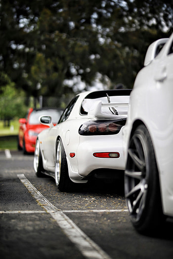 Sports, Mazda, Cars, Car, Blur, Smooth, Sports Car, Back View, Rear View, Mazda Rx-7 HD phone wallpaper