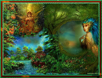wood fairy, fairy, trees, wood, fantasy HD wallpaper