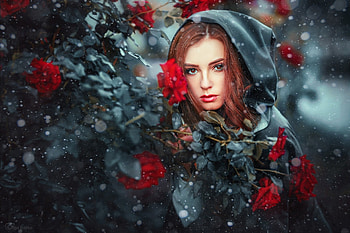 Rose, women, redhead, model HD wallpaper