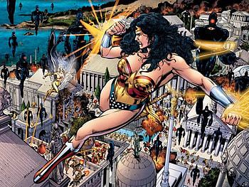 Wonder Woman Vs O.M.A.C, DC Comics, Villains, Superheroes, Comics, Woder Woman, Omac HD wallpaper