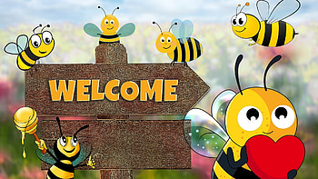 Spring Welcome Committee, cute, bees, honey, spring, Firefox thme HD wallpaper