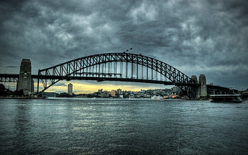 Cities, Rivers, Sky, Clouds, Sydney, City, Bridge, Australia HD wallpaper
