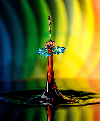 Macro, Multicolored, Motley, Splash, Liquid, Form HD phone wallpaper