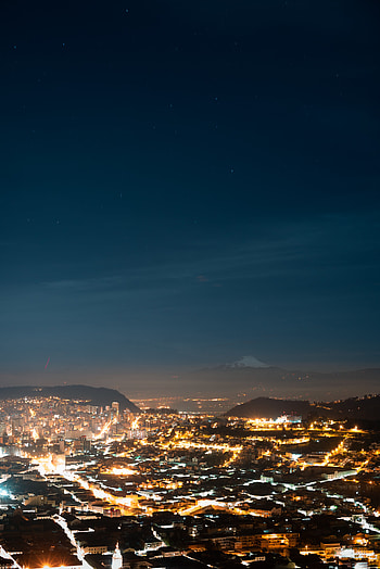 Cities, City, Lights, View From Above, Shine, Light, Night City HD phone wallpaper
