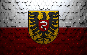 Flag of Aalen, honeycomb art, Aalen hexagons flag, Aalen, 3d hexagons art, Aalen flag HD wallpaper