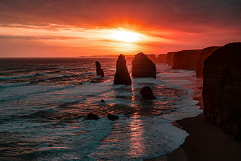 Evening At Seashore Sunset , sunset, evening, silhouette, seashore, nature HD wallpaper