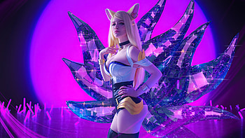 Ahri Kda Girl Cosplay , ahri, kda, league-of-legends, games, artist, artwork, digital-art, deviantart, cosplay HD wallpaper