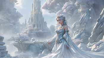 Gorgeous Woman, woman, white, snow, Anime, white anime HD wallpaper